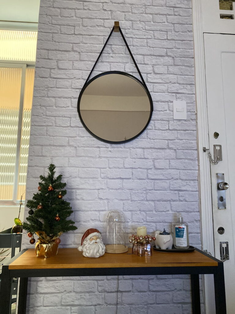 decoracao-do-corredor-papel-de-parede-quadros-tijolo-papel-adesivo-diy